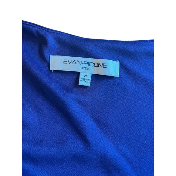 Evan-Picone One-Shoulder Mystic Purple Chiffon Dress W/ Beaded Waist Size 4 - Picture 4 of 14